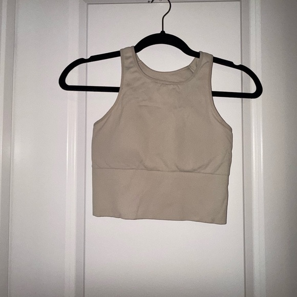 H&M Other - H&M Light Beige High-Neck Crop Sport Bra